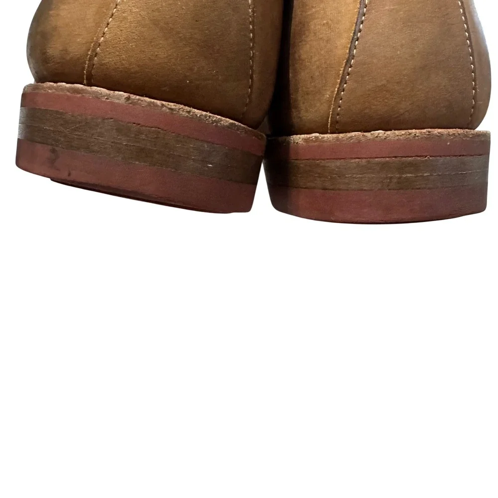 Allen Edmonds Lake Shore Drive Tassel Loafers Mens 8.5 E Tan Suede Good Lug Sole